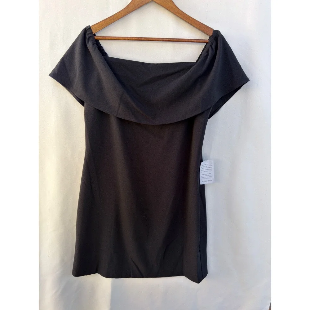 Charles Henry Off Shoulder LBD Black Cocktail Dress NWT Size Medium Classic